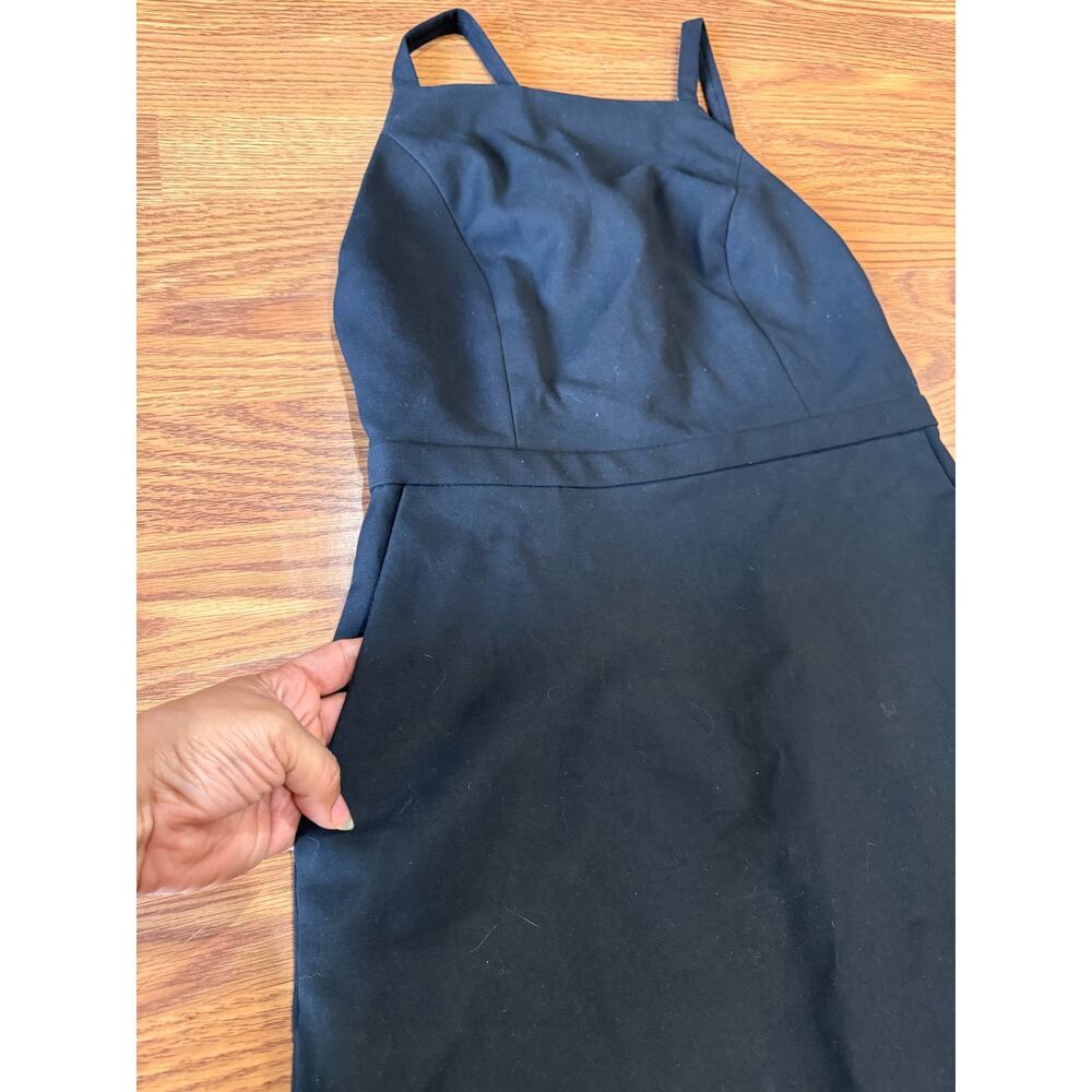 ba&sh Wondy Black Midi Dress Cotton Twill Belted Minimal Chic US 4 - Picture 10 of 15